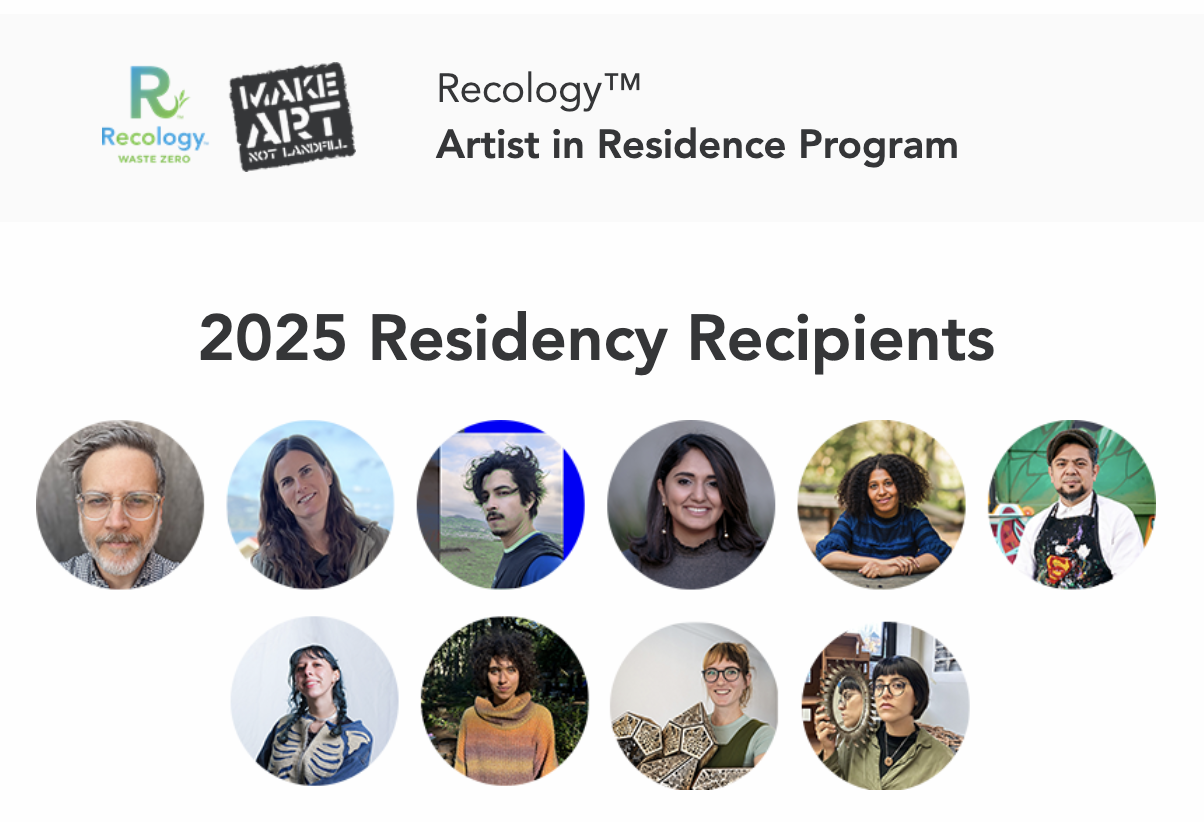 2025 Recology Residence Recipients 10 small portraits of the 2025 Recology Residency Recipients