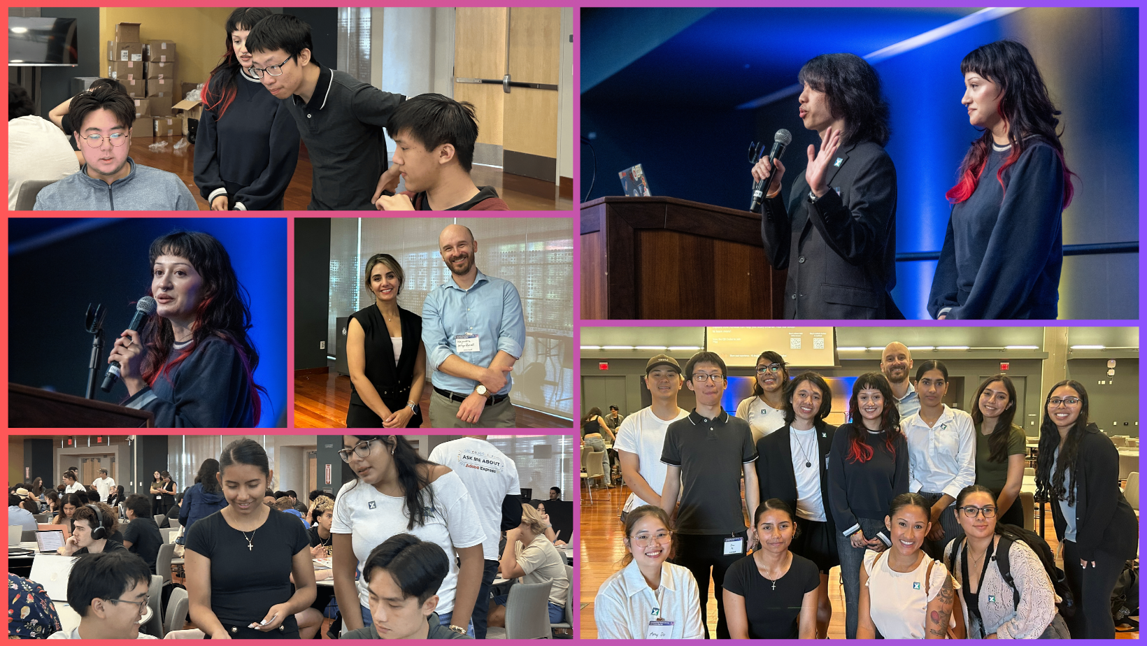 A photo of collage of HonorsX students participating in the Adobe Jumpstarting Digital Literacy Day.