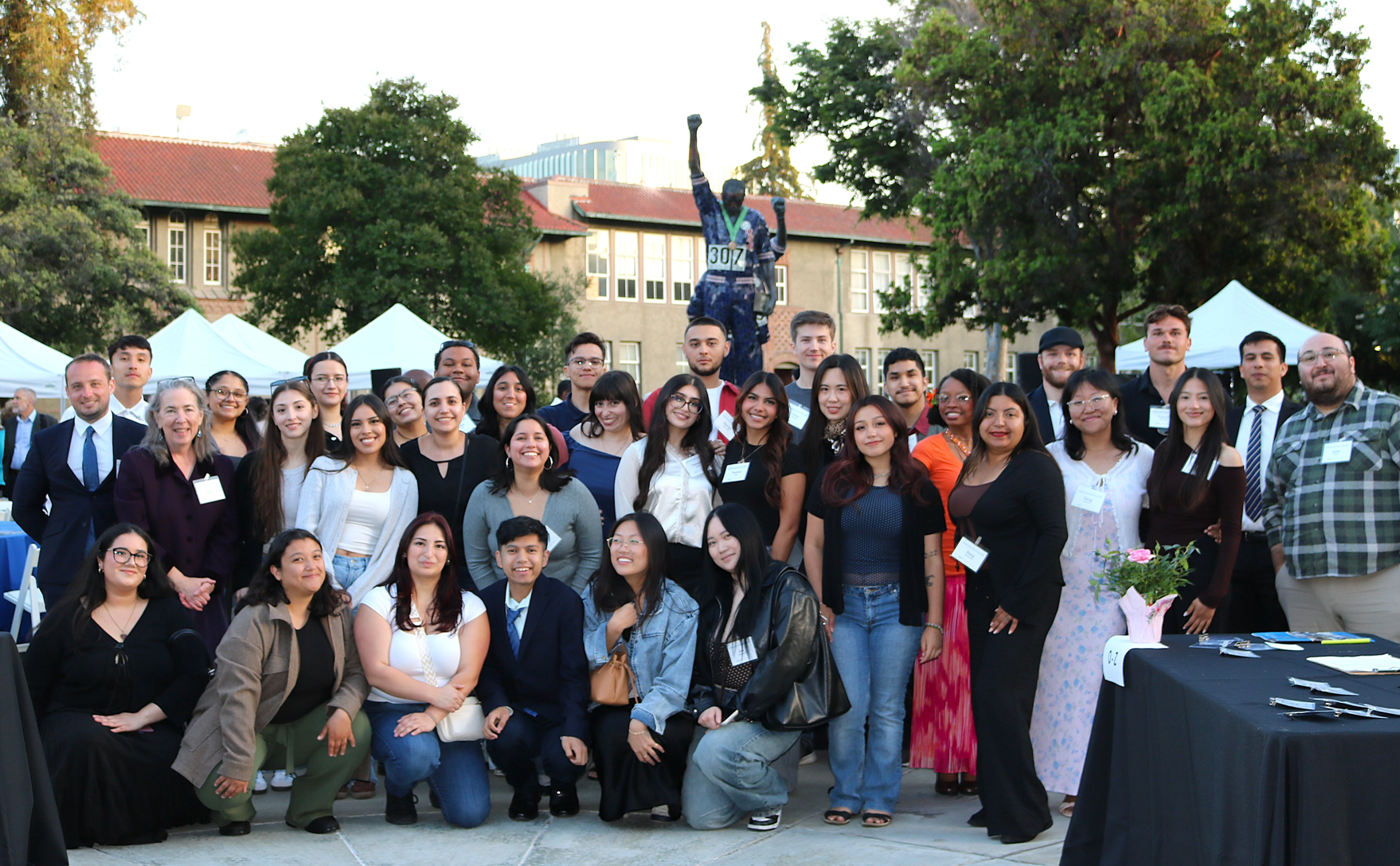 Staff and students at the 15-year celebration