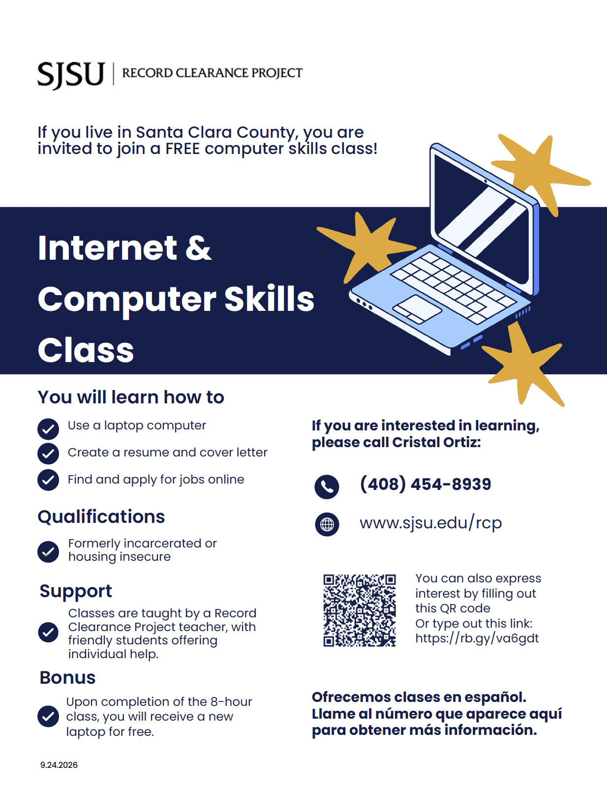 Computers and the Internet Classes flyer